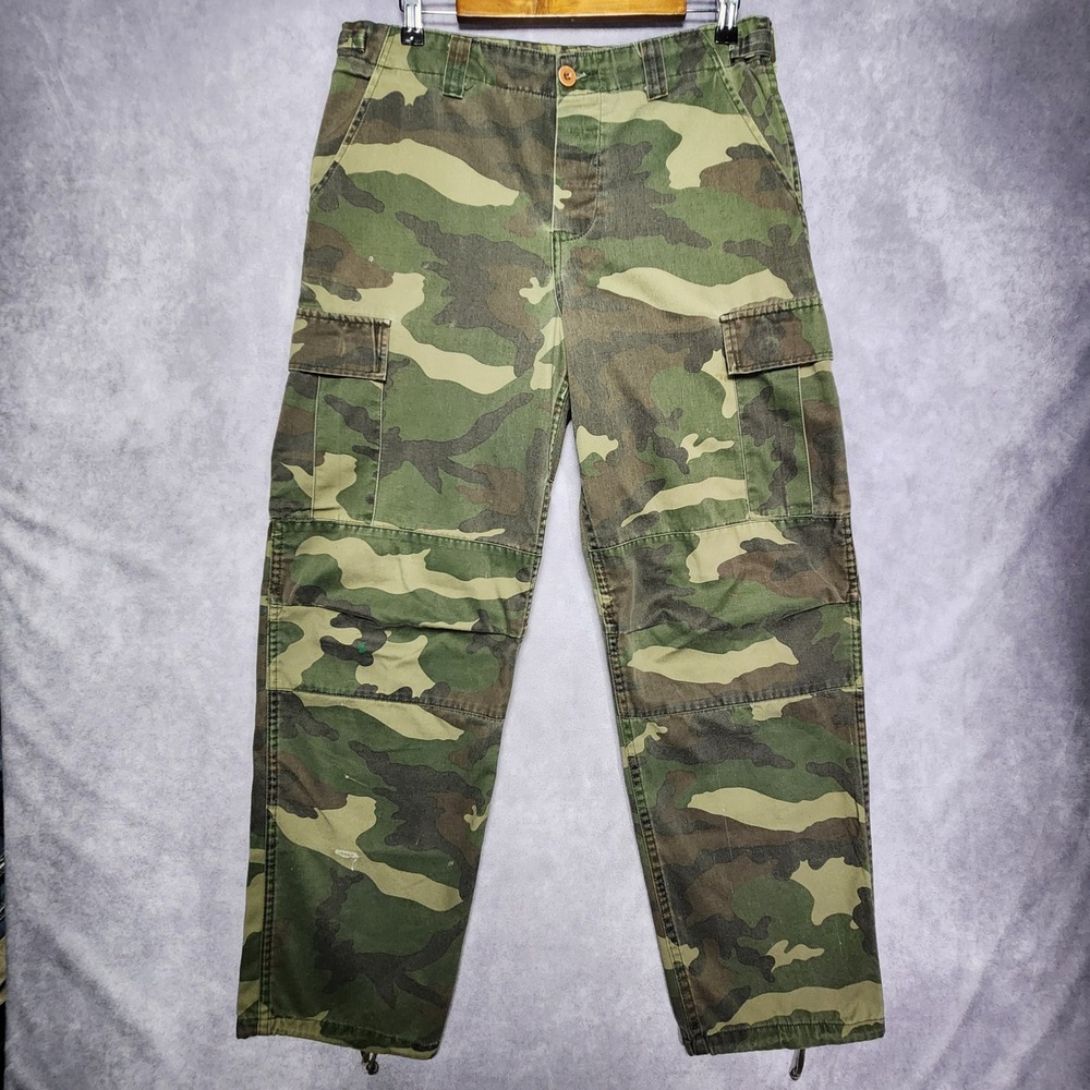 Winchester Mens Camo Cargo Pants 34 Woodland Tactical Hunting Button Fly - Picture 1 of 16